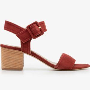 Boden suede stacked Margot heeled sandals (size 7)